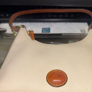 Dooney & Bourke Cream and Brown Shoulder Bag